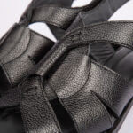 صندل زنانه چرم طبیعی مدل آناویز چرم (مشکی) - Image 3