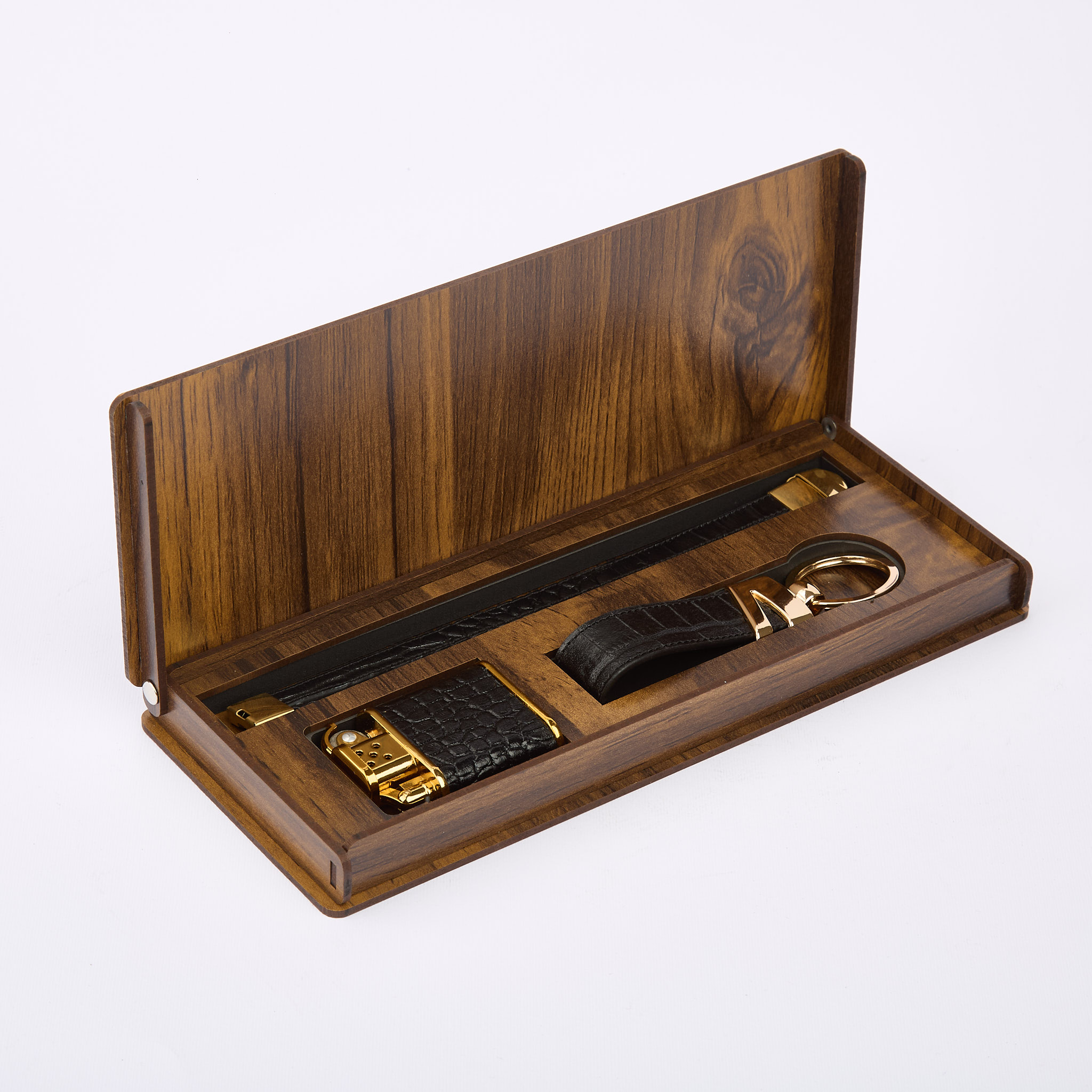 Canon-5927 ست فندک و دستبند و جاسویچی چرم طبیعی (کروکو) - Image 1