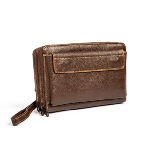 کیف دستی چرم طبیعی مدل آناویز چرم (قهوه ای - فلوتر )